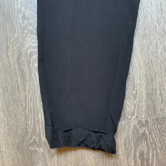 Aritzia Wilfred Marais Pant Trouser Drawstring tie waist Straight leg Silk Black - Picture 9 of 15